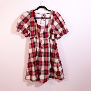 Show Me Your MuMu Red and White Plaid Mini Dress